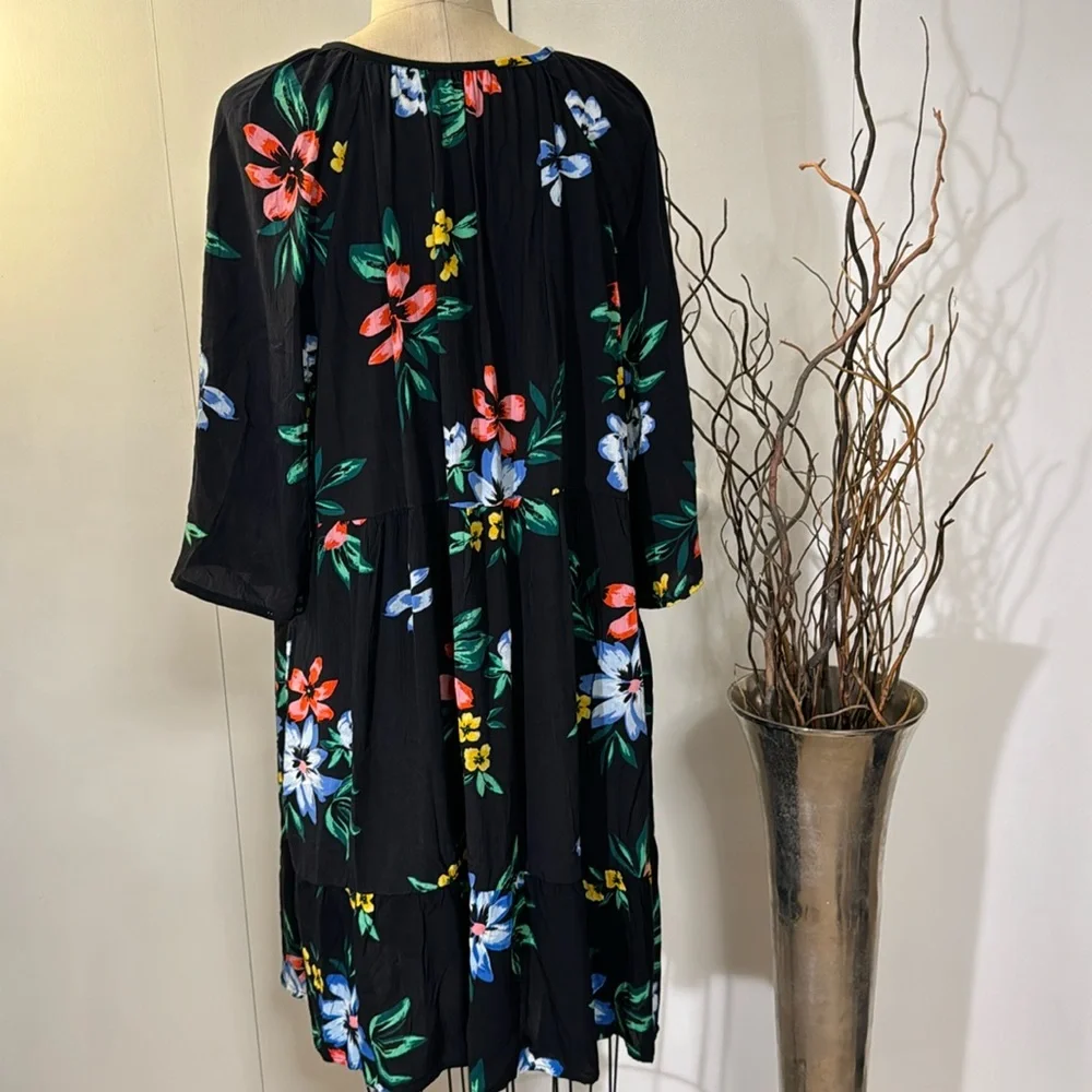 Old Navy floral 3/4 sleeve midi dress - Picture 4 of 8